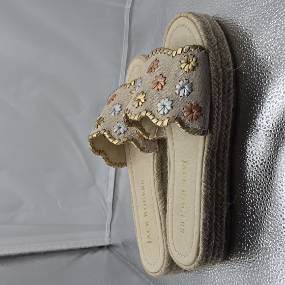 Jack Rogers Palmer Espadrilles Slides Sandals Wedges Natural size 7 woman - Picture 4 of 12